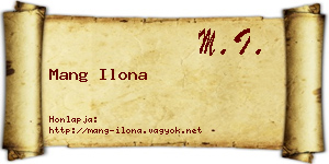 Mang Ilona névjegykártya